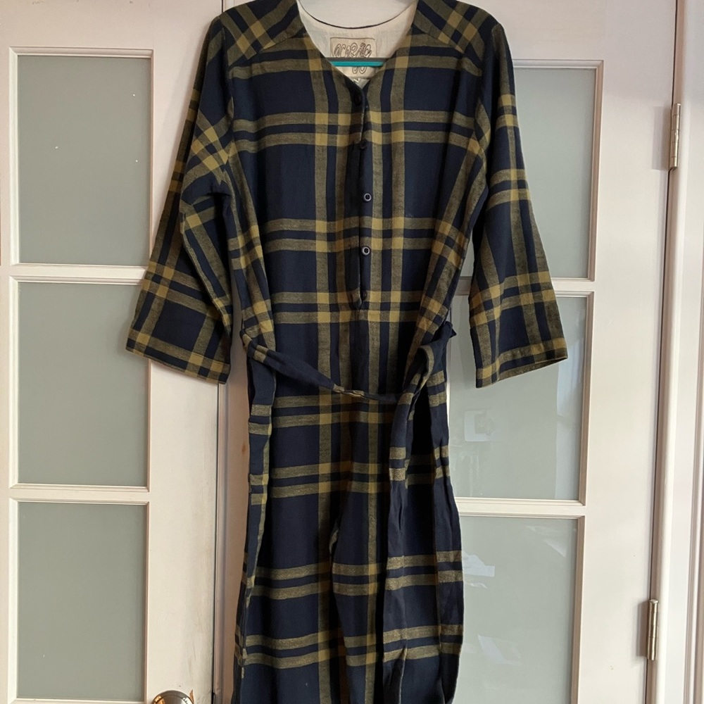 Ace & Jig Navy and Yellow Plaid Jumpsuit